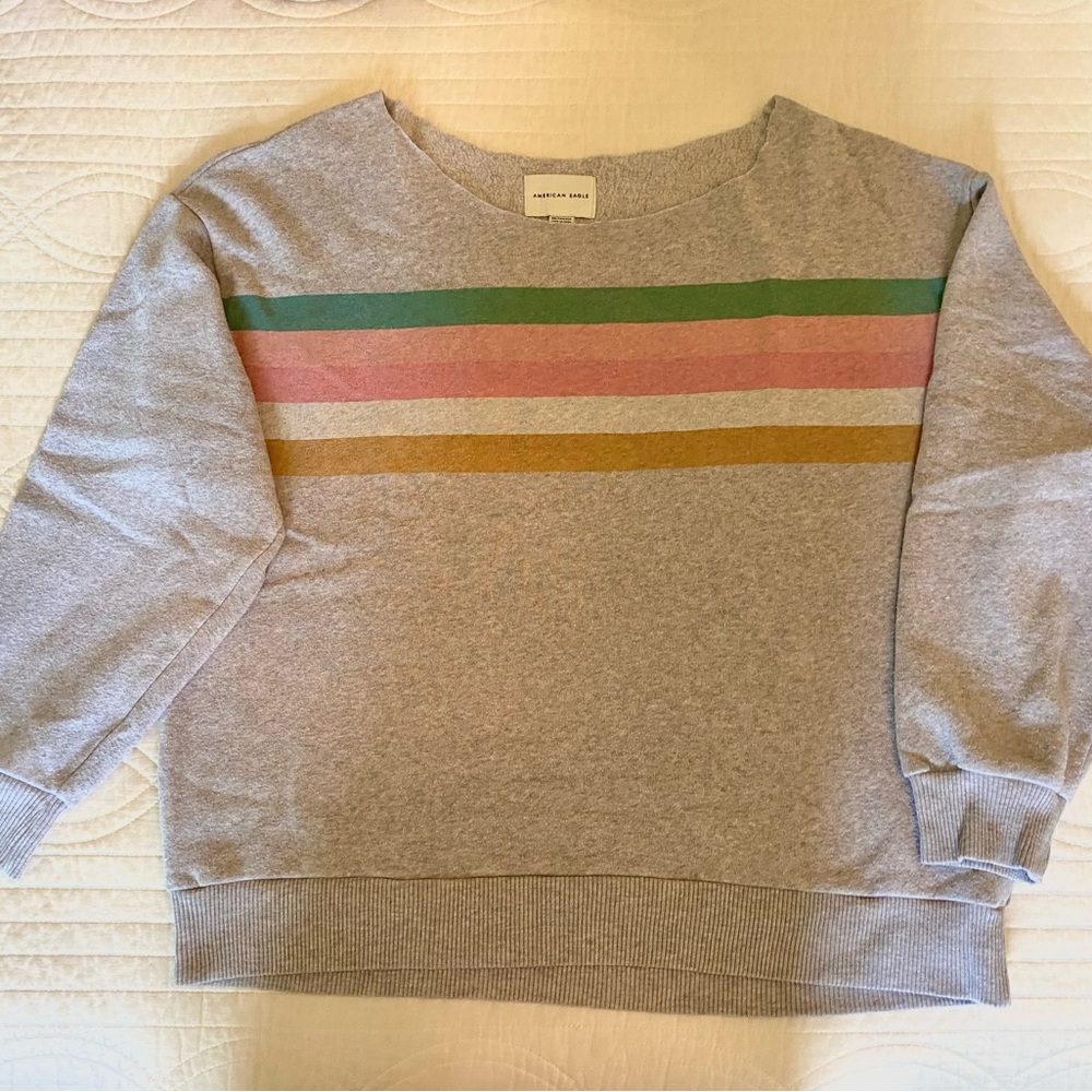 Gray Striped Sweater by American Eagle